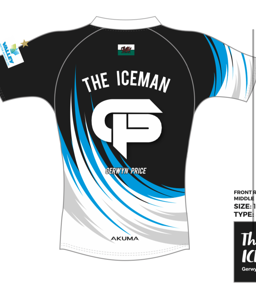 Black/blue stripe player top thumbnail